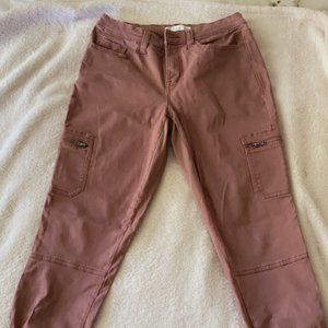 Pink cargo jeans